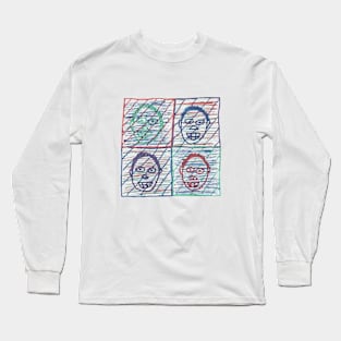 The Four Fabulous Faces of Fabio The Flatulent Flutist Long Sleeve T-Shirt